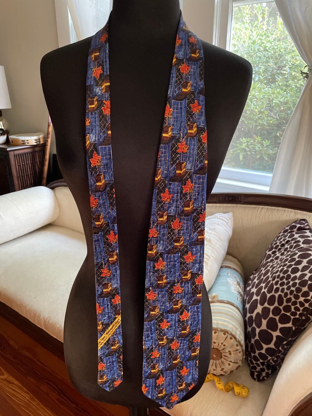 Ermengildo Zegna 100% Silk Maple Leaf Tie